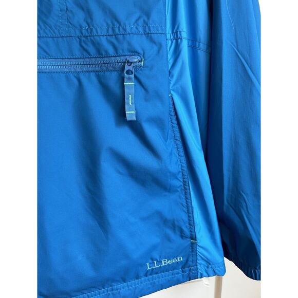 Hooded Men’s XL LL Bean Blue Pullover Windbreaker She’ll Jacket - Picture 4 of 5